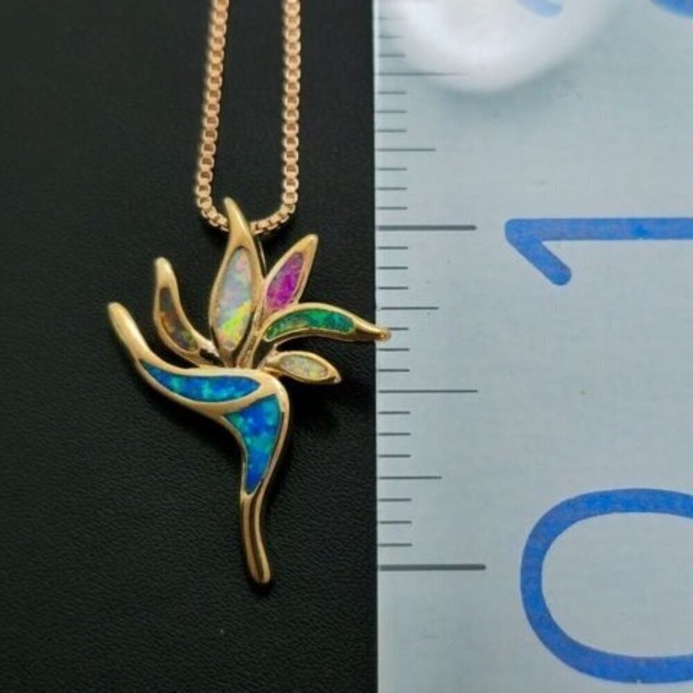 Dramatic Torch Pendant With Multi-Colored Opals I… - image 6